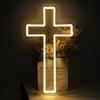 Cross Neon Sign, Jesus Cross Light for Wall Decor Home Bedroom - Down Cross Lights for Easter Christmas Wedding Decor