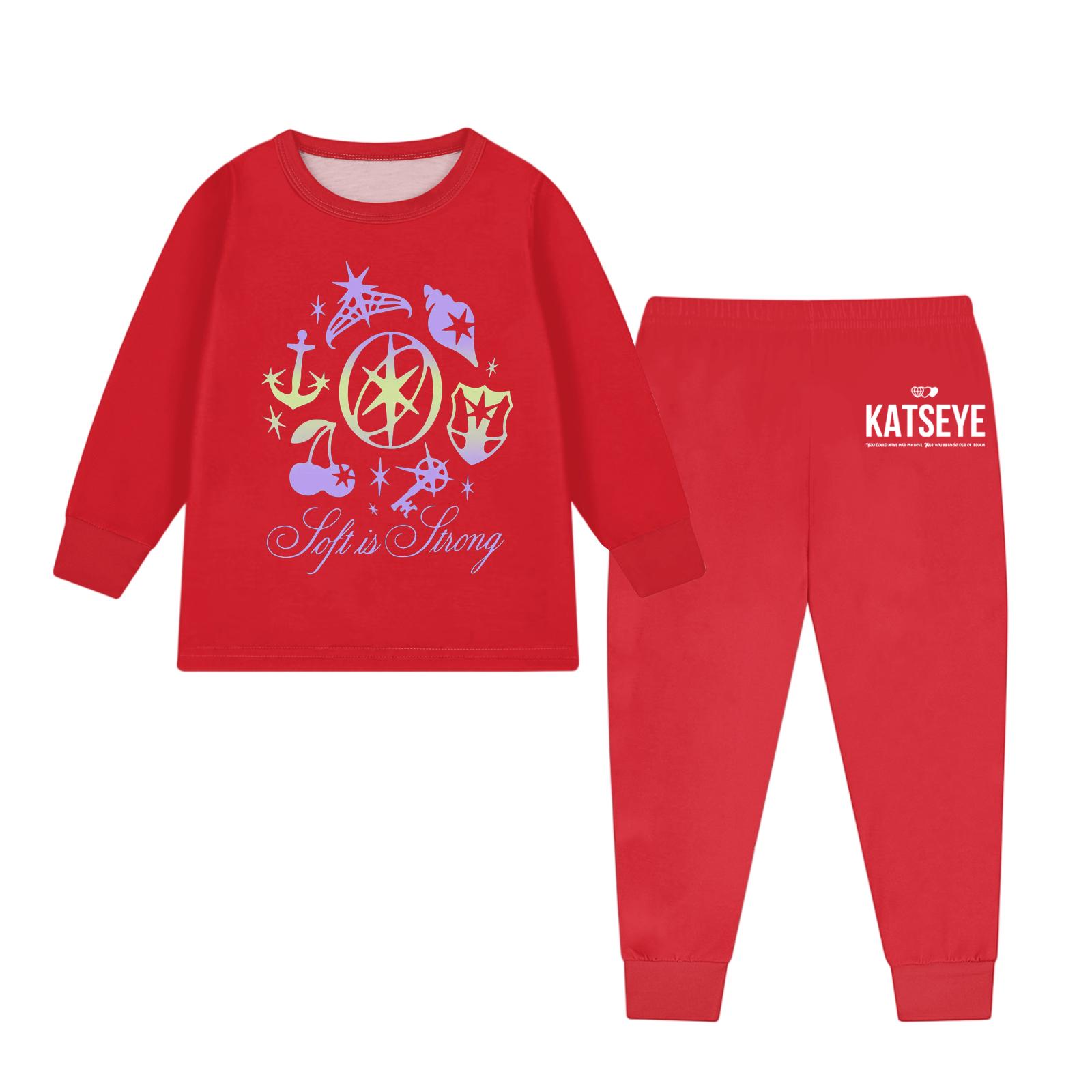 

Детский модный костюм юбка топ с круглым вырезом и длинными рукавами брюки 140 красный