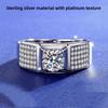 S925 sterling silver moissanite ring men's classic domineering one-carat mozzarella diamond full diamond men's ring open jewelry gift