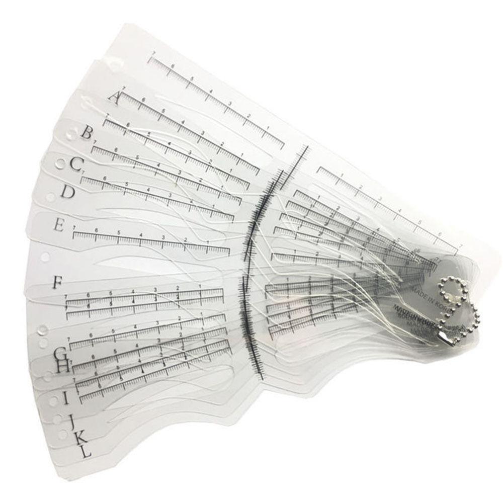 12Pcs Fashion Shaper DIY Eyebrow Template Eye Grooming Makeup Tool Brow Stencils Card