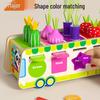 Kids' Educational Fruit & Veggie Vending Cart: Multifunctional Shape & Color Matching Toy with Pull-Along Radishes for Early Learning