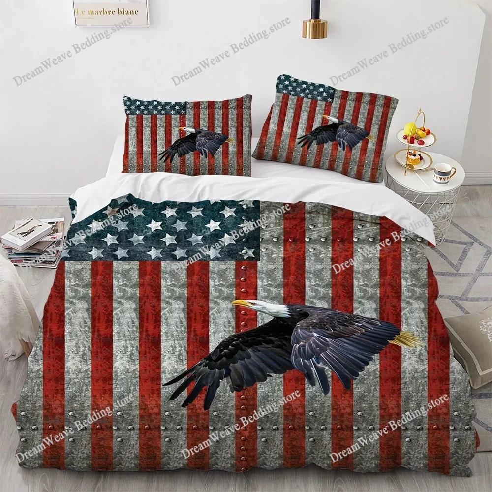 Creative American Flag Bedding Set Duvet Cover 3d Bedding Fashion Design Decoration King Duvet Cover Set Double Bed Set Bedding9