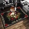 Skull And Floral Design Office Rug Chair Mat, Entryway Carpet, Suitable for Front Door, Bedroom, Living Room, Desk, Holiday Gift