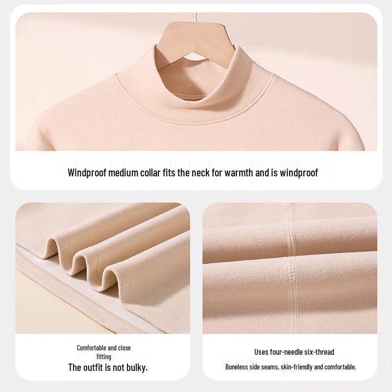 LANGSHA Women's Plus Size Wool Silk Blend Thermal Top