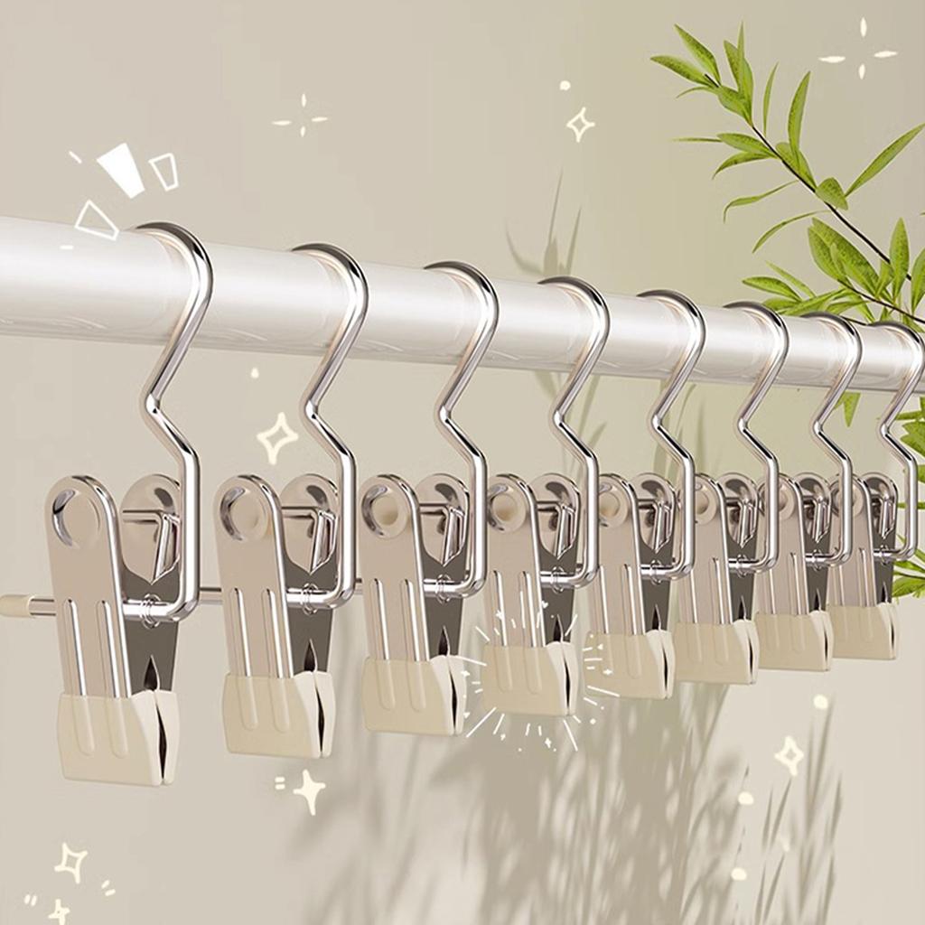 WORTHBUY 10/30pcs Closet Clothes Organizer No Trace Clothespins Clothes Pegs With Hooks Pants Socks Drying Clothes Hangers Clip