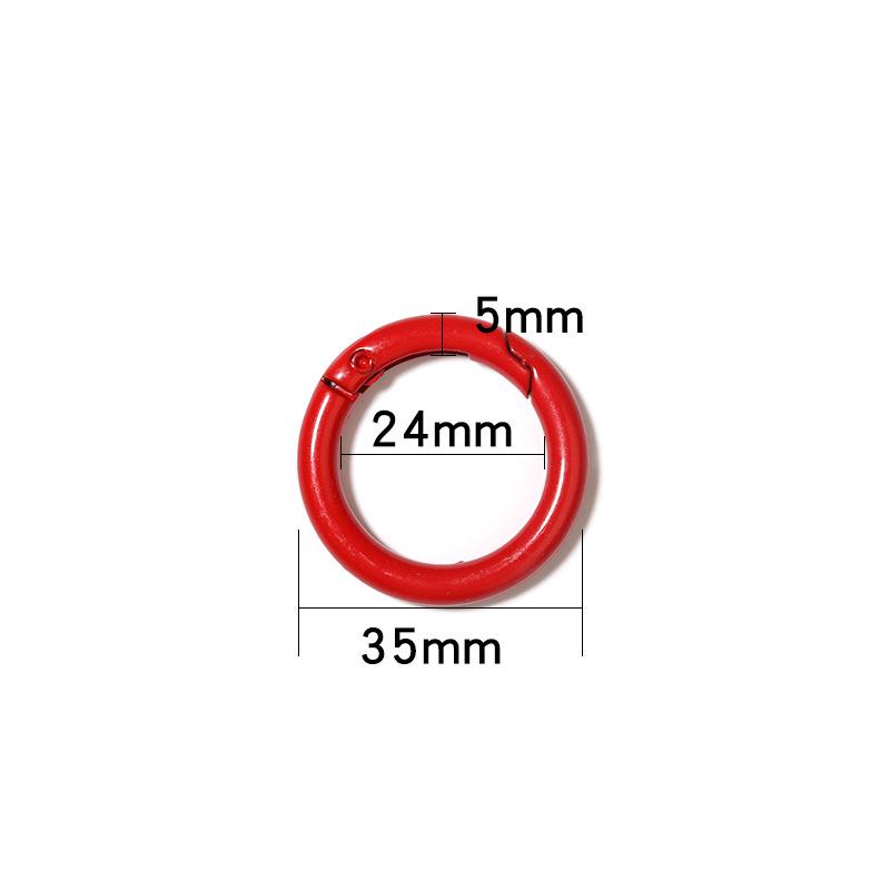 Colored Zinc Alloy Enamel O-Ring Keychain Bag Accessory