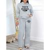 Gentle Style Complete Set of Hoodies and Sweatpants Printed Simple Basic Style Loose Fit Women's Autumn and Winter Set