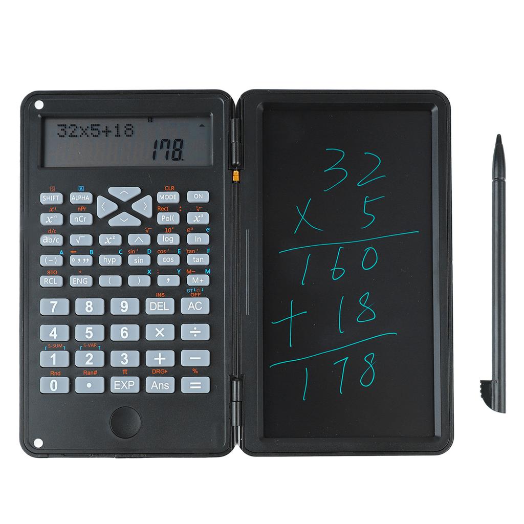 Scientific Calculator Two Row LCD Display Writing Tablet Sensitive Multifunction Desk Calculator for