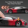 1:24 Scale Alloy Diecast Revuelto Toys Cars Models Light Sound 4 Doors Opened Sports Car Pull Back Vehicles Boys Fun Collection