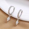Earrings Femininity High-End Zircon Light Luxury Cross Star And Moon Asymmetric Ear Buckle Jewelry