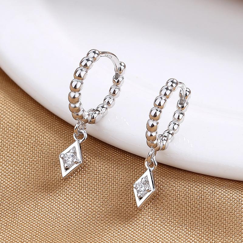 Earrings Femininity High-End Zircon Light Luxury Cross Star And Moon Asymmetric Ear Buckle Jewelry
