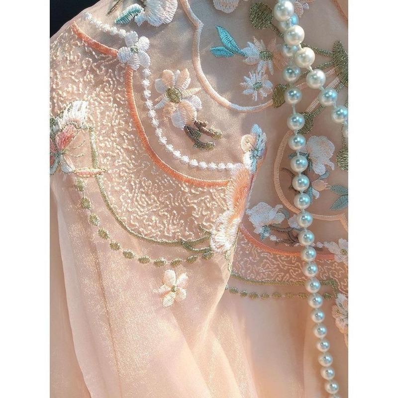 Chinese Style Women's Embroidered Top Spring New Retro Stand Collar Oblique Placket Tang Suit Jacket Shirt