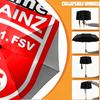 Custom Name Personalized 05 1FSV Mainz 05 Print Umbrella, Auto Open Close, 8‑Rib Sturdy Frame, Commute Camping Hiking Use, Birthday Gift