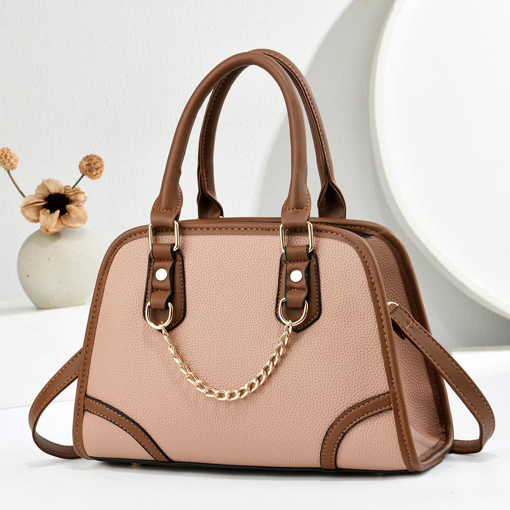Vintage Pu Shell Shape Handbag With Zipper Pocket For Daily Use Womens Fashion