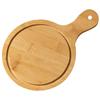 Round Bamboo Wooden Tray: Pizza, Bread, Sushi, Cake, Steak Serving Plate.