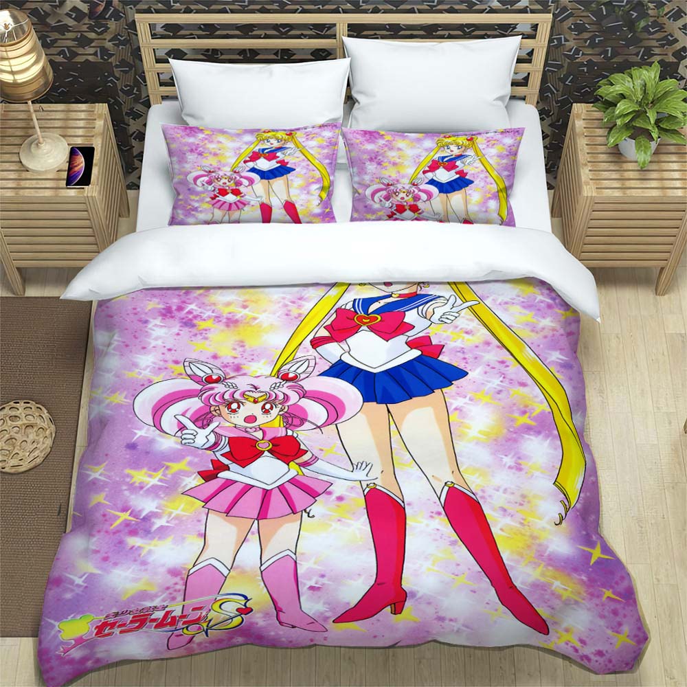 Neue Kawaii Sailor Moon Weiche und Bequeme Bettbezug, Kinderbettwäsche Set Geschenk, Extragroß, Mehrere Größen Verfügbar.