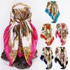 Women’s Fashionable and Versatile Saddle-Patterned Scarf, 90cm Square Rayon Headscarf