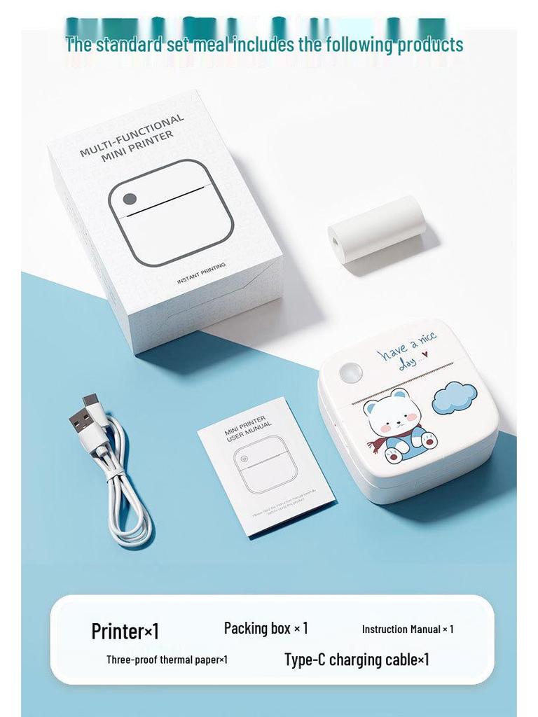 Compact Portable Thermal Printer for Labels & Photos - Mistake-Free Pocket Home Printer