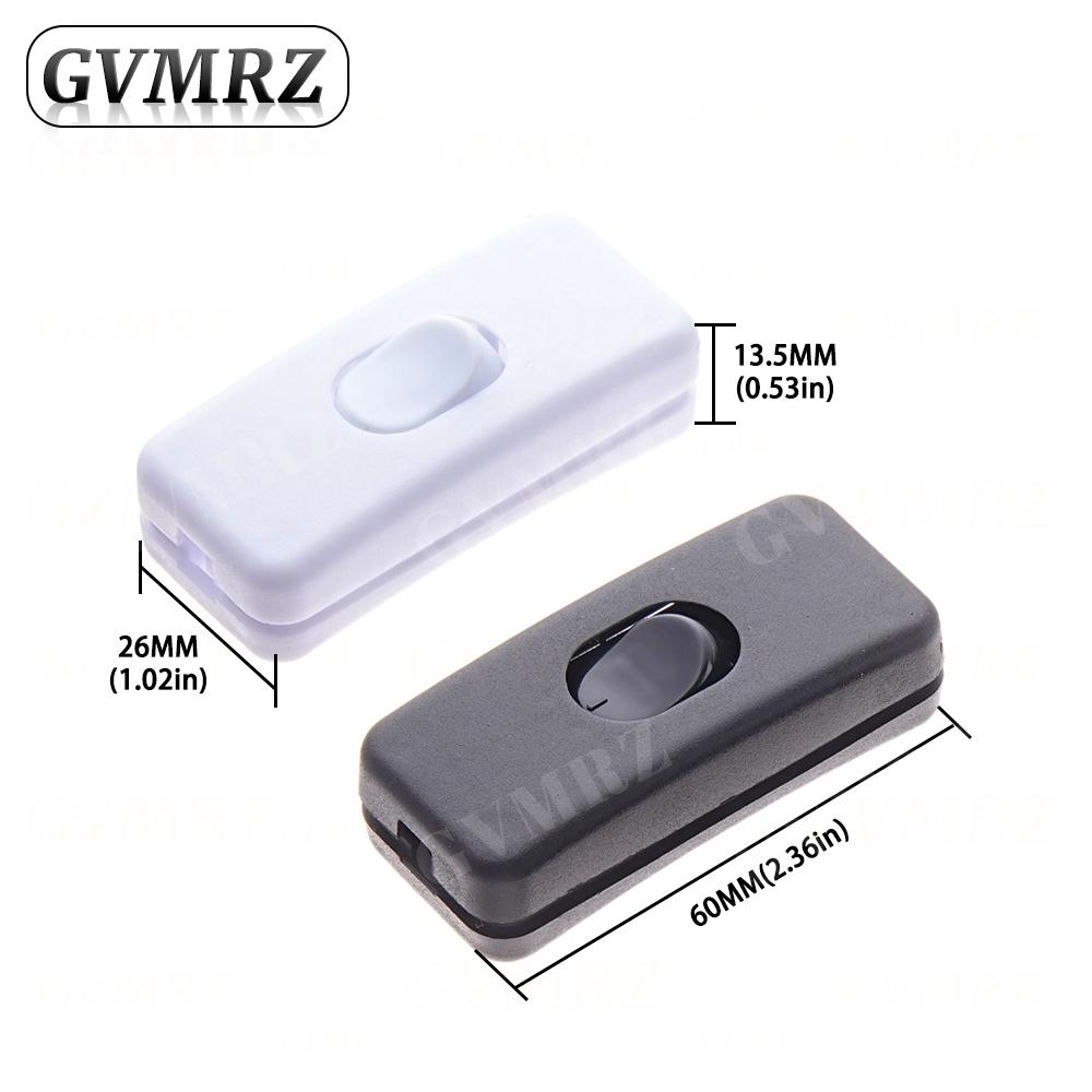 2PCS Light Switch AC 0-250V 6A Lnline ON/OFF Table Desk Lamp Cord Cable Toggle Rocker Switches Control For LED Lighting