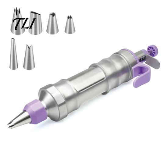Kekse Backset für Zuhause Edelstahl Spritzbeutel mit Tüllen, Presse und Kuchenbackzubehör Anfänger Dekorationswerkzeug, Wiederverwendbar