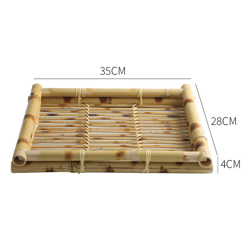 Thai Restaurant Supplies Bamboo Woven Trays Japanese Cuisine Sets Service Plates Creative Snacks Fried Food Dessert Plates