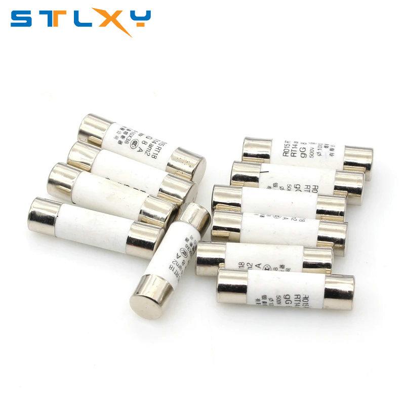 20Pcs 10*38 Fast Blow Ceramic Fuse 10x38mm 380V 500V 0.5A-40A RO15 RT18 RT14 Fuse for Circuit Protection