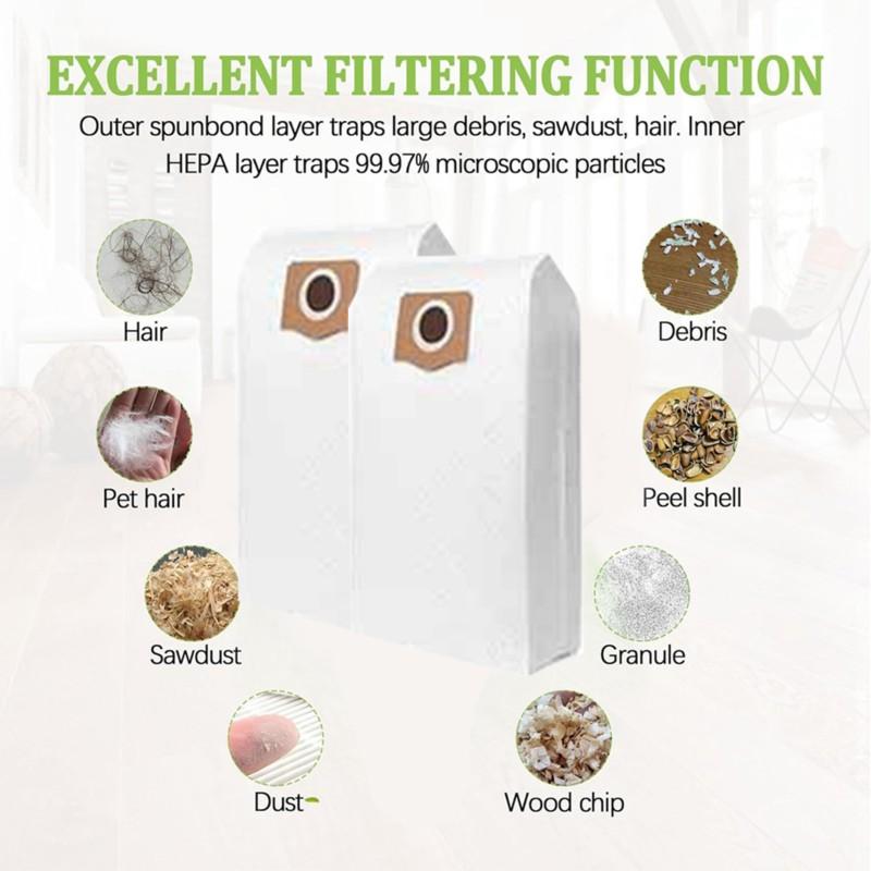 For EGO POWER+ Wet/Dry Vacuum Replacement Parts 10PCS Dust Bags For Model Code AVG0905- AVG0905