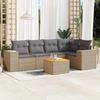 VidaXL Garden Lounge Set with Cushions 6 Pcs, Patio Sofas, Furniture Set, Outdoor Terrace Furniture, Beige 3225436