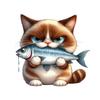 Funny Cats Eat Fish Car Stickers Waterproof Vinyl Decals Auto Body Window Bumper Decor Motorcycle Helmet Stickers TM186
