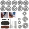 61Pcs Cutting Wheel Discs Set for Metal Wood Plastic HSS Diamond Universal Cutting Circular Saw Blades Rotary Tool Accessories