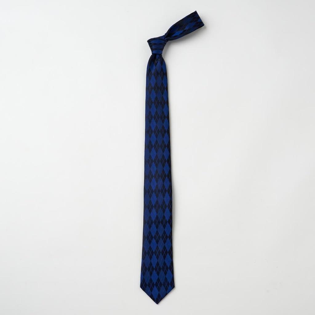 [Ogier] Men's Narrow Tie, 100% Silk, Argyle Pattern, Slim Tie, Gift, Business, Stylish, 6.5cm Width