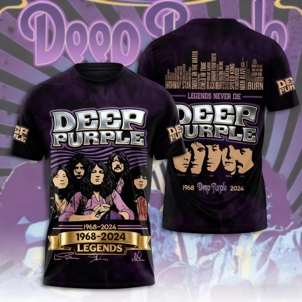 Rock Deep Purple Band T-Shirts 3D Print Men Women Short Sleeve Round Neck T Shirt Oversized Tees Hip Hop Tops Unisex Clothing