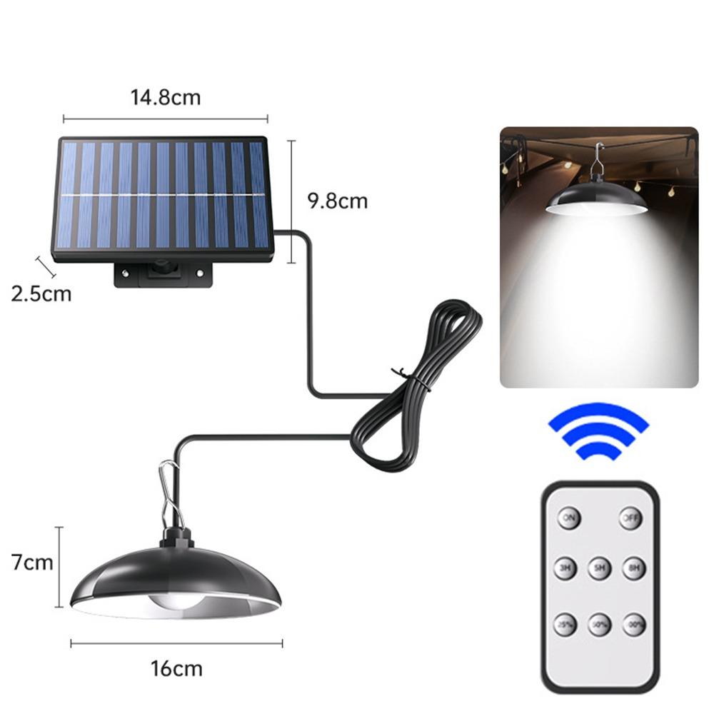 Easy Installation Single/Double Head Solar Pendant Light Remote Control Solar Powered Solar Panel Light Solar Chandelier Camping