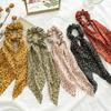 Countryside Style Ditsy Floral Hair Scarf Symmetrical Long Tails Decorative Ponytail Ties Romantic Meadow Pattern Bands