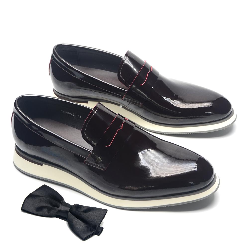 

5 Colors Fashion Luxury Designer Casual Loafers Shoes for Men Solid Color High-grade Whole Patent Leather Slip-on Men s Sneaker 46
