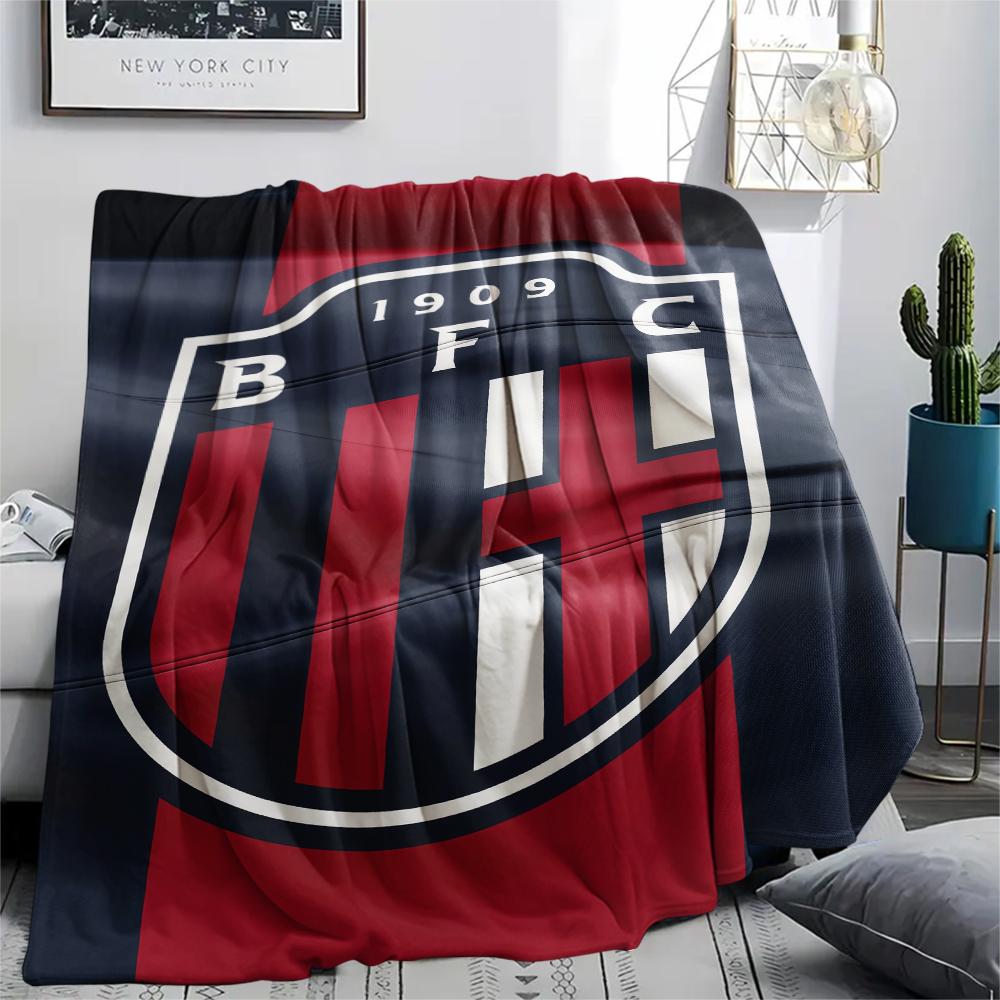Coperta in Flanella con Motivo Bologna FC 1909, Alta Qualità, Confortevole per Tutte le Stagioni, Decorazione per la Casa, Calore e Comfort, Perfetta per Regali.