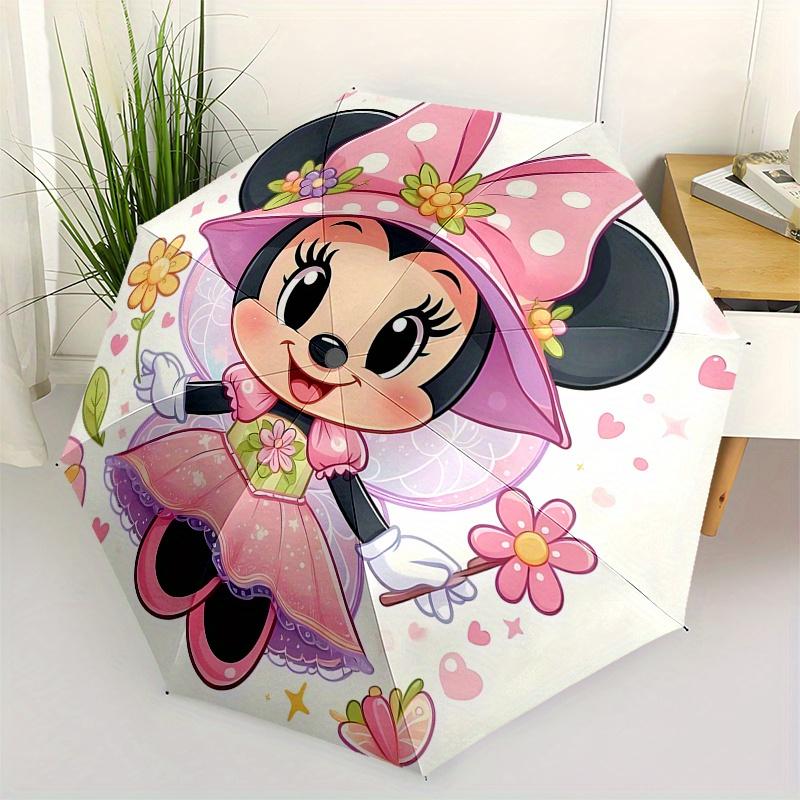 

Minnie Mouse, Floral Fantasy Automatic Opening and Closing Umbrella, Compact Travel Umbrella, Lightweight and Portable, Suitable for Beach C