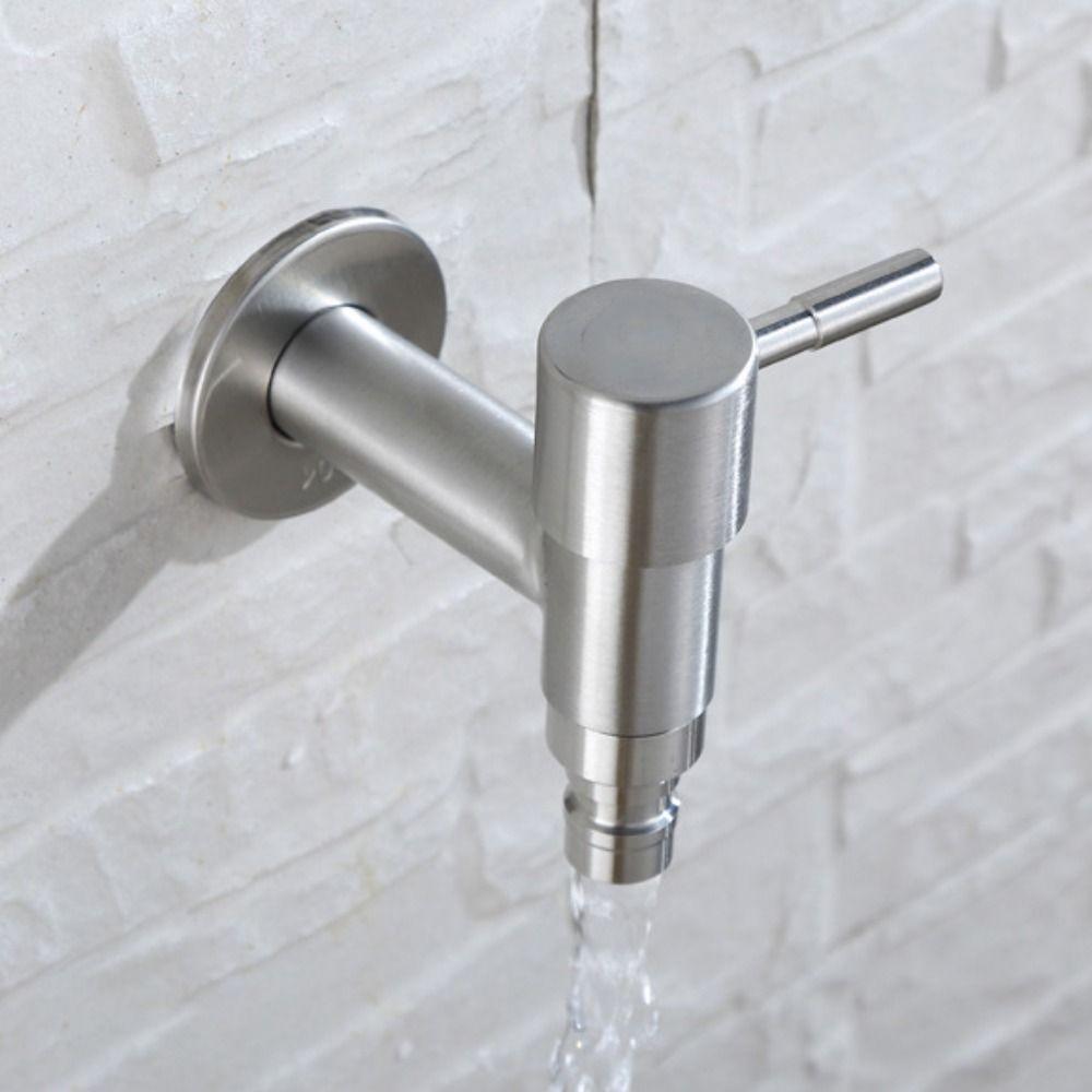 304 Stainless Steel Garden Bibcock T Shape Single Cold Faucet Kitchen Sink Faucet  Balcony