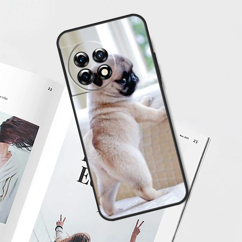 Cute Pug Dog Case For OnePlus Nord CE 5 3 4 Lite N20 N30 OnePlus 15 13 12 11 10 Pro 12R 13R 10T 13T Cover