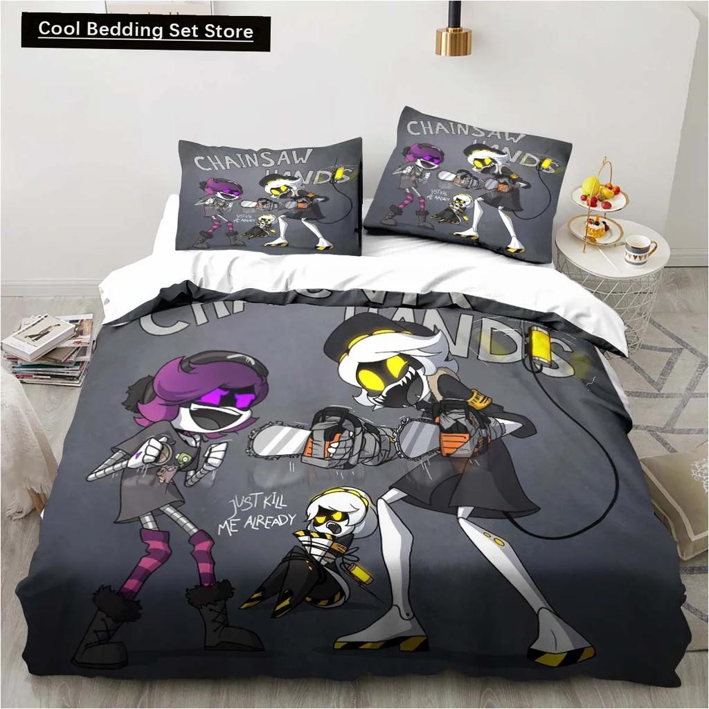 New 3D Print Murder-Drones Cartoon Bedding Set,Duvet Cover Bed Set Quilt Cover Pillowcase,King Queen Twin Size Boys Girls Adults