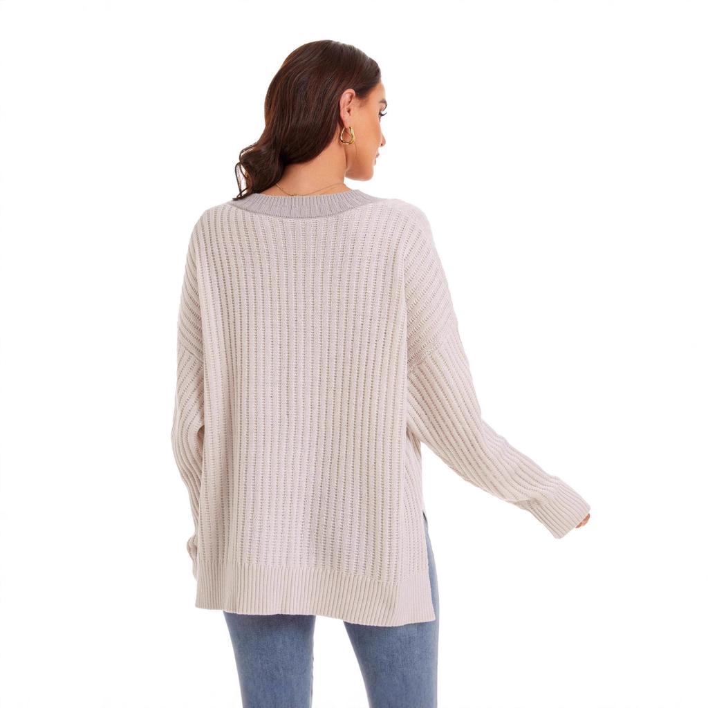 2025 Heißer Stil Herbst und Winter Lockere V-Ausschnitt Pullover Modische Lässige Damenbekleidung