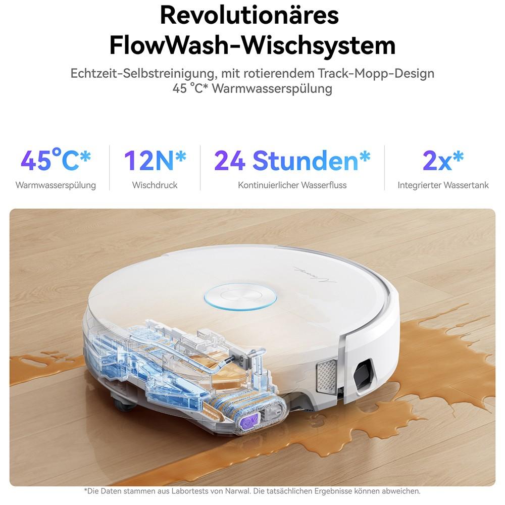 Narwal Flow Robotdammsugare 22000Pa Hyper Sugkraft, Självrengöring i Realtid, AI-driven Hinderundvikning