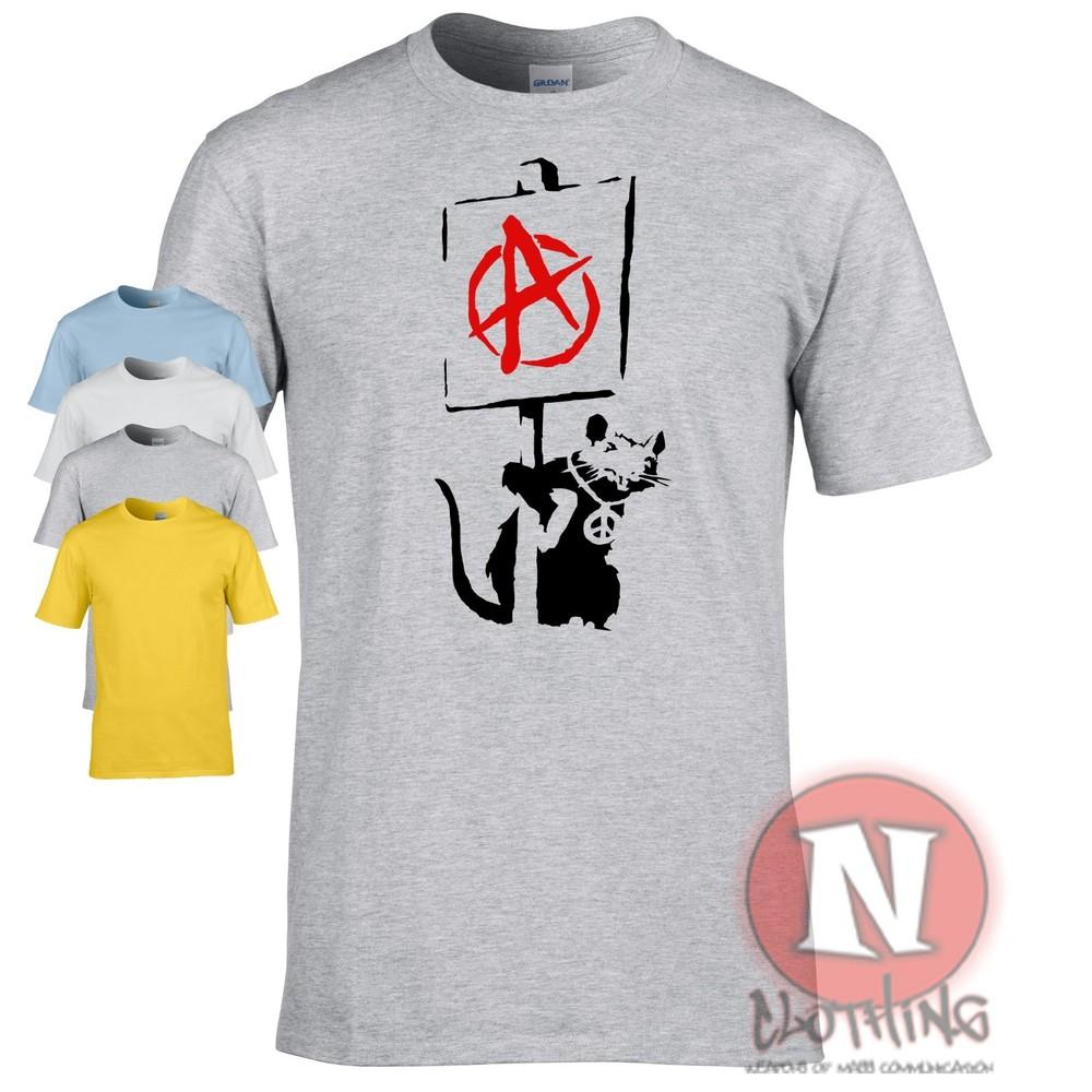 Banksy Anarquía Rat Camiseta Anarquista Plantilla Arte Punk Política