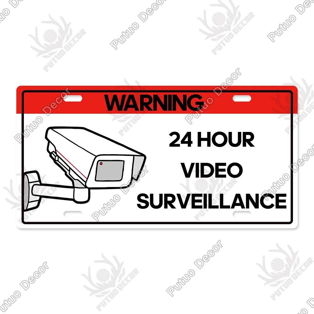 Putuo Decor Warning  Game Zone Tin Sign License Plate Plaque Metal Vintage Poster for Man Cave Pub Club Park Wall Art Decor