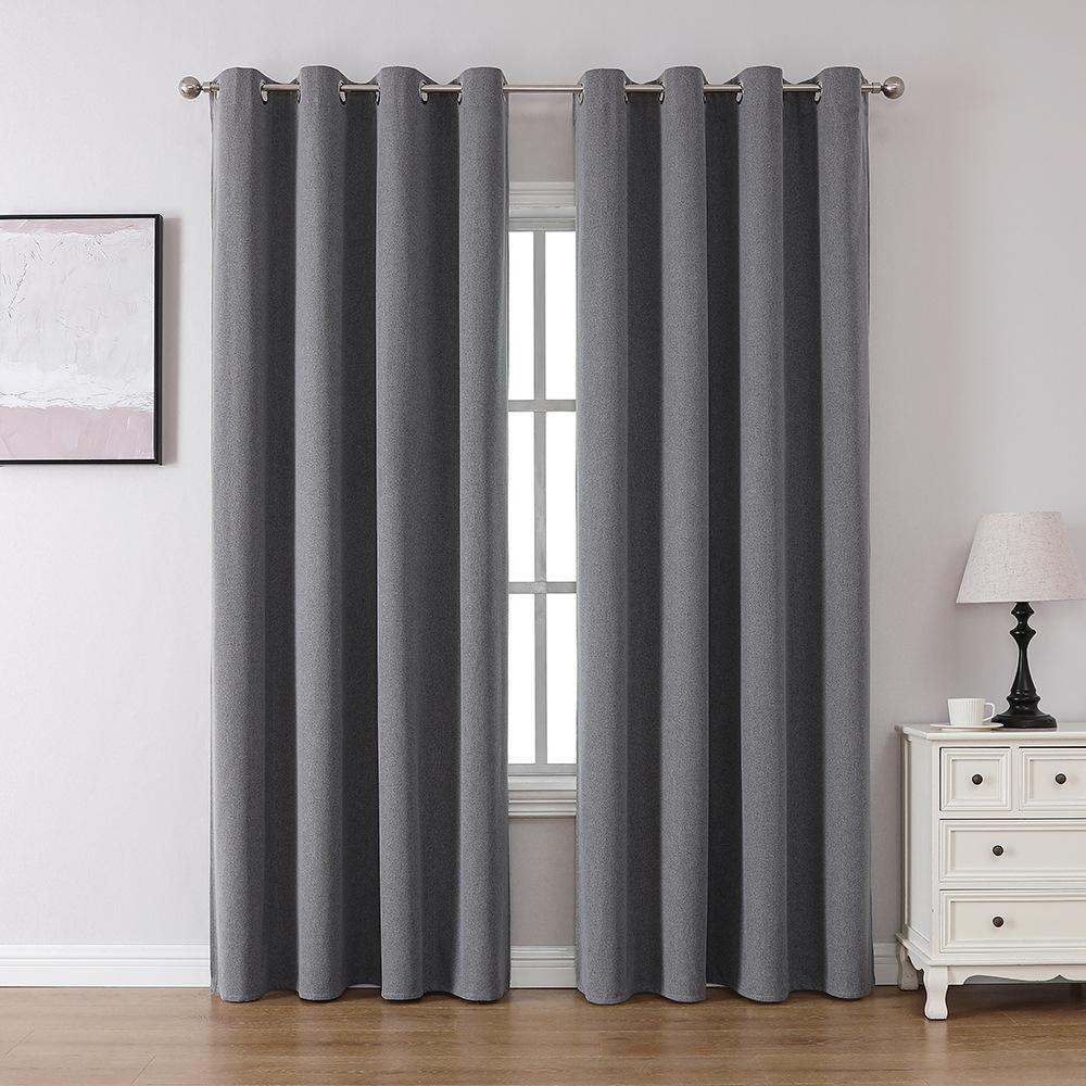 Shaoxing Keqiao Curtains Thickened 100% Shading Waterproof Full Shading Imitation Linen Curtains