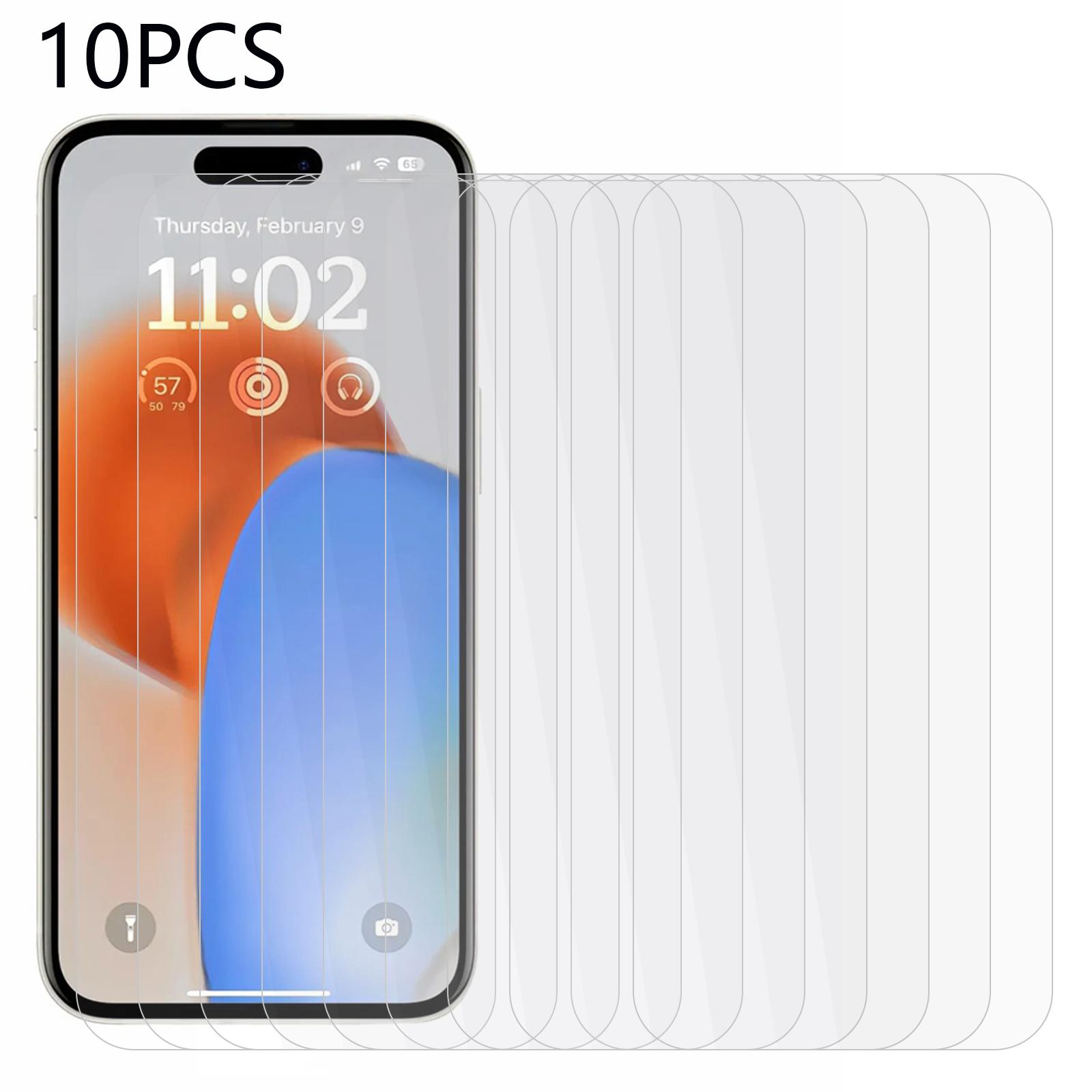 

10PCS Tempered Glass Screen Protector for iPhone 15 Pro Max,Anti-Explosion Phone Screen Film Type A
