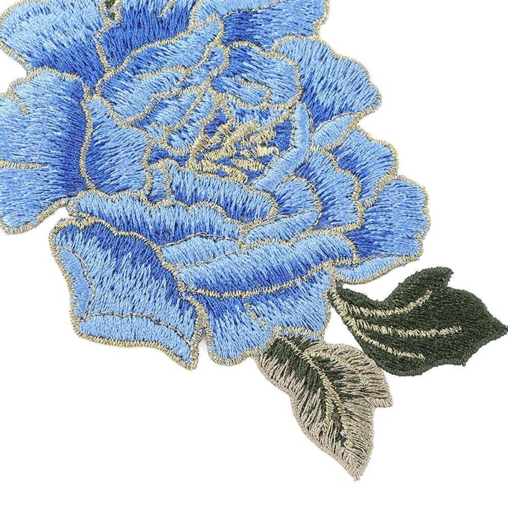 2 Pairs Floral Pattern Embroidered Patches Decorative Stitching Iron On Patches DIY Crafts