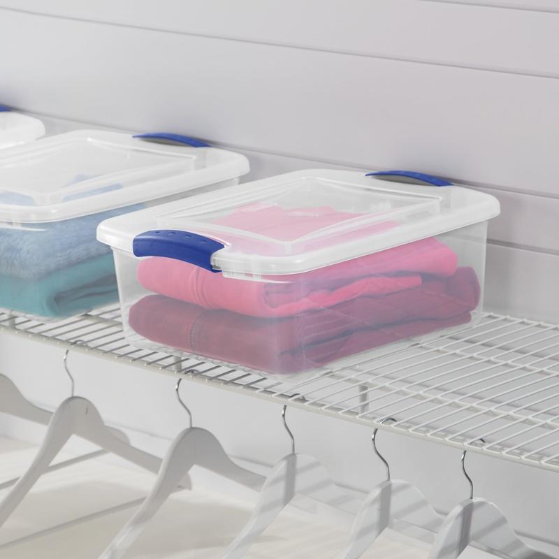 15 Quart Klare Plastik Aufbewahrungsbehälter mit Deckeln Stapelbare Verschließbare Behälter Ideal Kleidung Schuhe Basteln Organisieren 3er-Pack