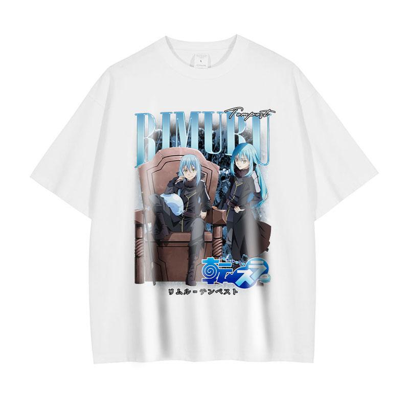 Anime That Time I Got Reincarnated As a SSlime T Shirts Streetwear Vintage Washed Rimuru Tempest Tshirt Oversize Tops Tees Unisex