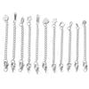 10pcs Stainless Steel Extension Chains Extended Tail Chains Lobster Clasps Connectors DIY Jewelry Making Findings Bracelet